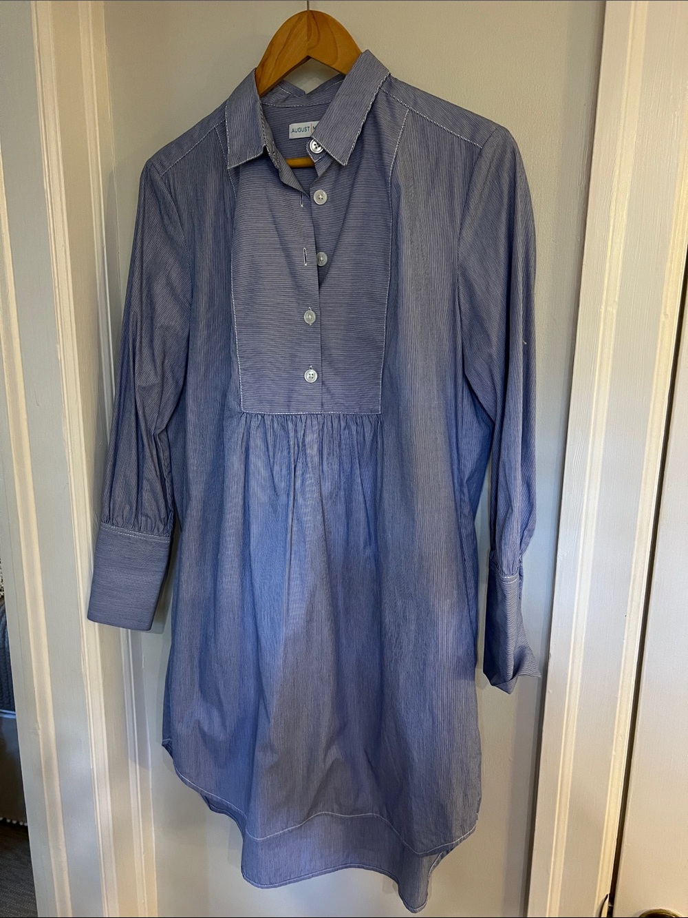 Pinstripe poplin dress by August Morgan